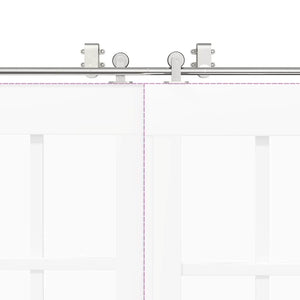 Skjutdörrsbeslag 183 cm rostfritt stål silver