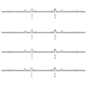 Skjutdörrsbeslag 366 cm rostfritt stål silver