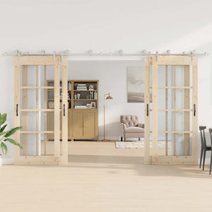 Skjutdörrsbeslag 400 cm rostfritt stål silver