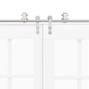 Skjutdörrsbeslag 400 cm rostfritt stål silver