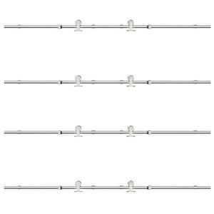 Skjutdörrsbeslag 400 cm rostfritt stål silver