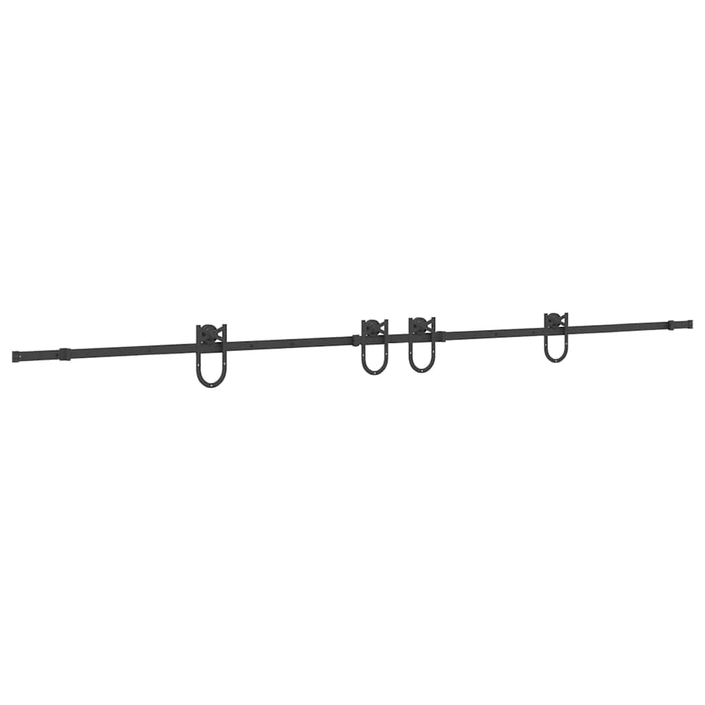 Skjutdörrsbeslag 366 cm stål svart