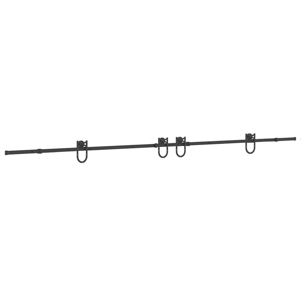 Skjutdörrsbeslag 400 cm stål svart