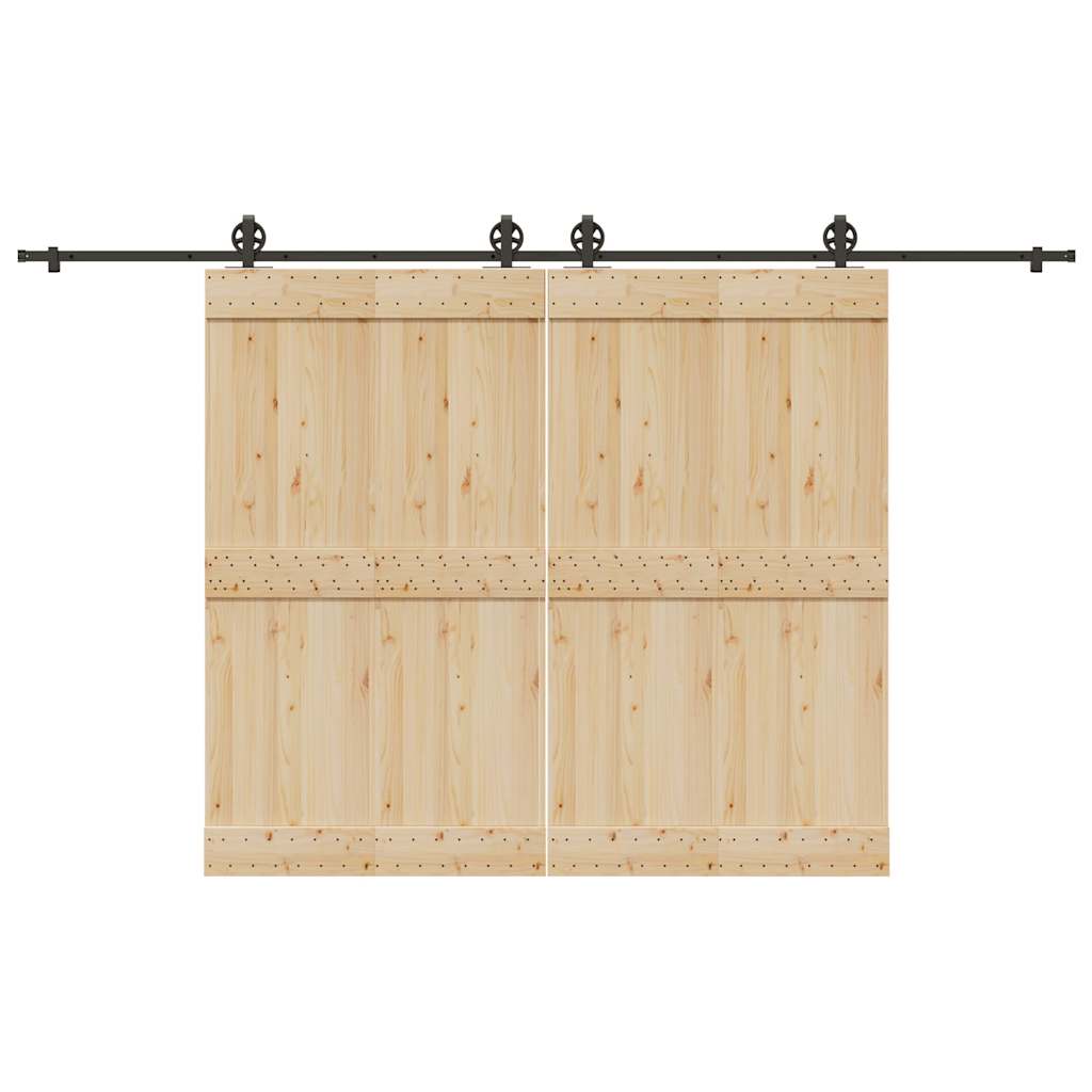 Skjutdörrsbeslag 366 cm stål svart