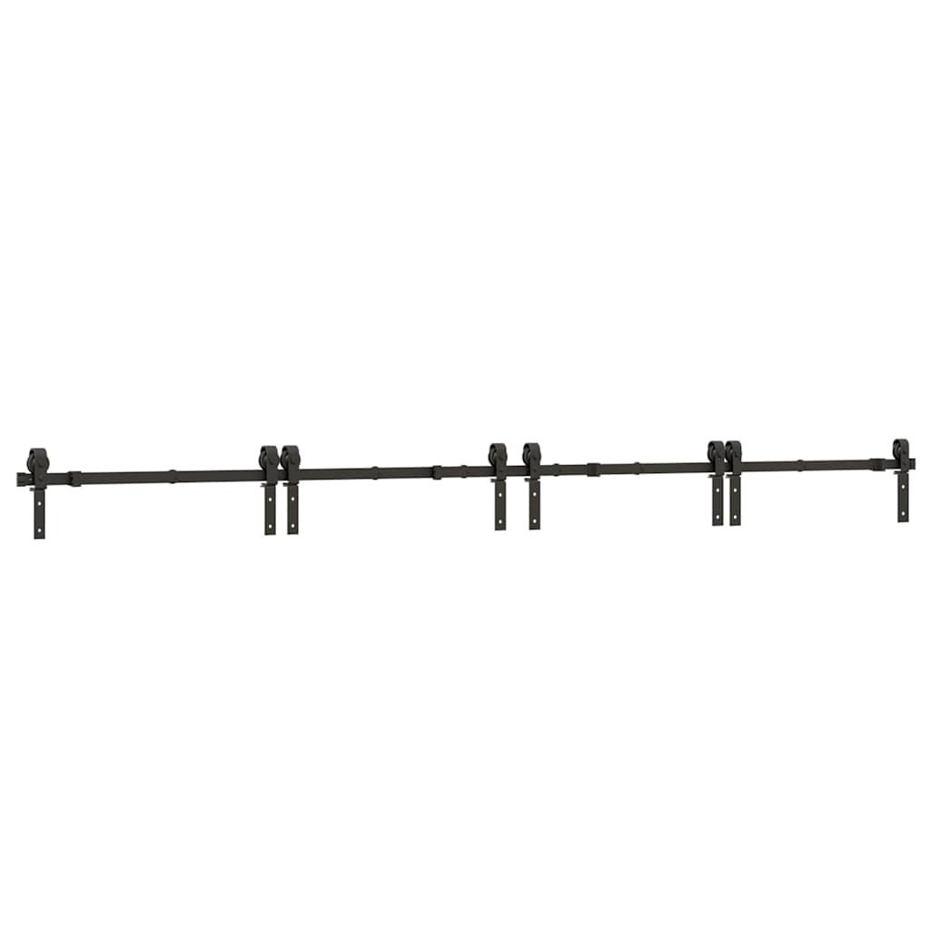 Skjutdörrsbeslag 366 cm stål svart
