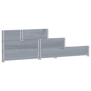 Pallkrage 3 nivåer grå 120x80 cm massiv furu