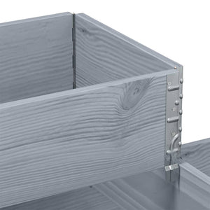 Pallkrage 3 nivåer grå 120x80 cm massiv furu