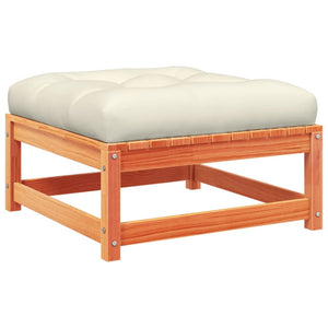 Soffgrupp för trädgården med dynor 8 delar vaxbrun massiv furu