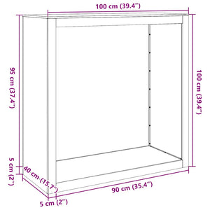 Vedställ 100x40x100 cm galvaniserat stål