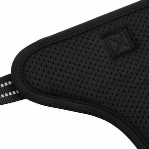 Hundsele med reflekterande ränder Justerbar svart XL