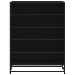 Skoskåp svart 75x38x97,5 cm konstruerat trä och metall