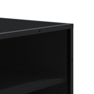 Skoskåp svart 75x38x97,5 cm konstruerat trä och metall