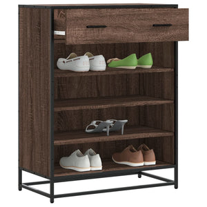 Skoskåp brun ek 75x38x97,5 cm konstruerat trä och metall