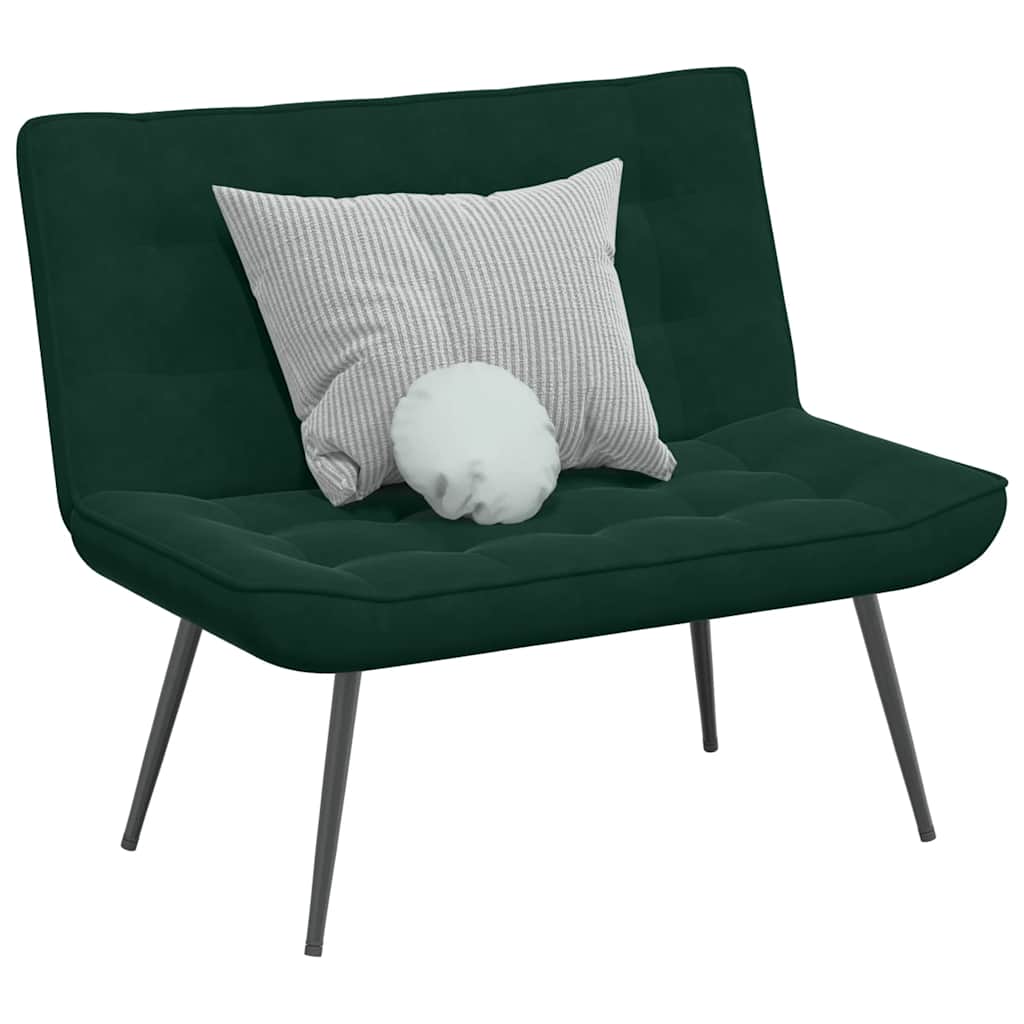 Bänk mörkgrön 110x74x84 cm sammet