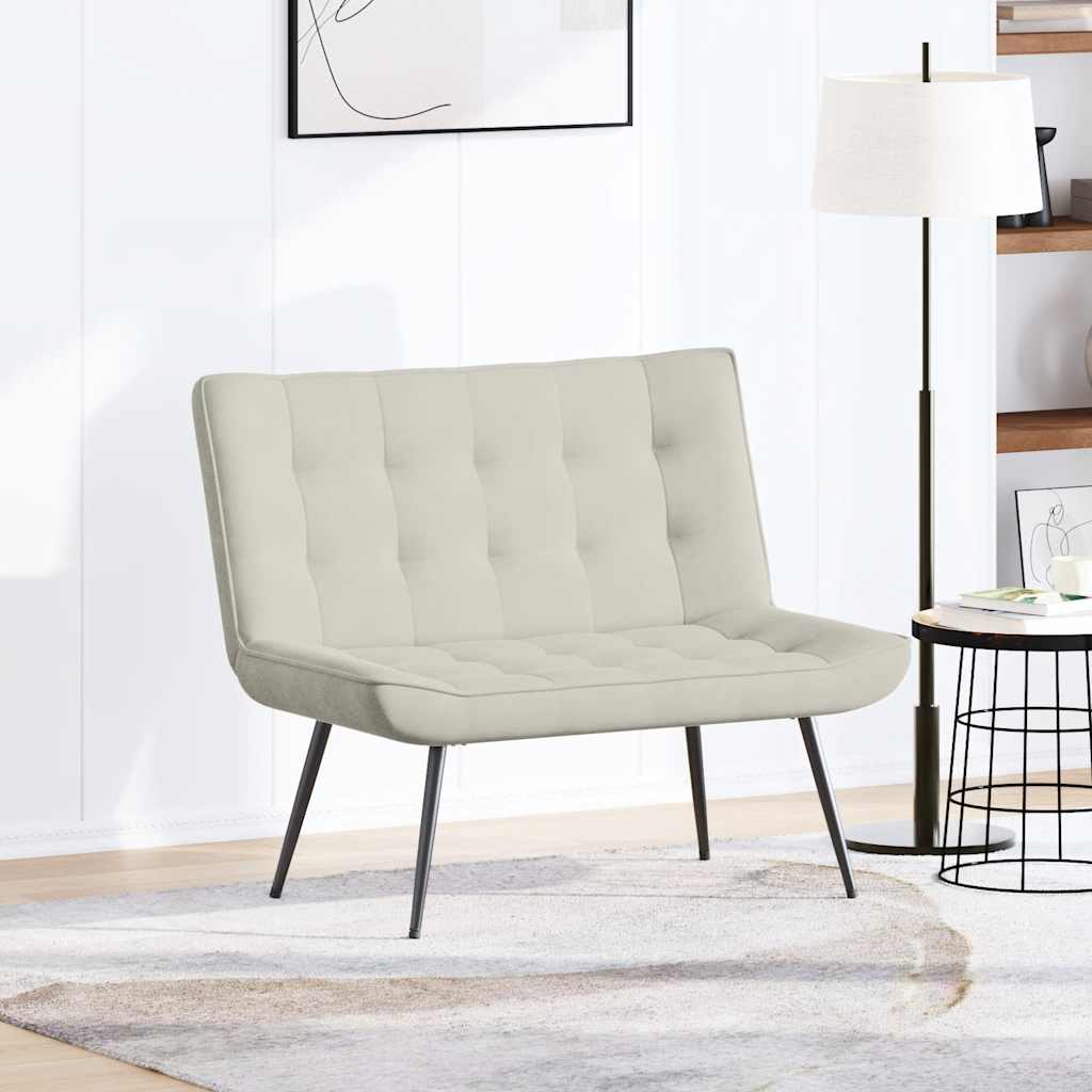 Bänk gräddvit 110x74x84 cm sammet