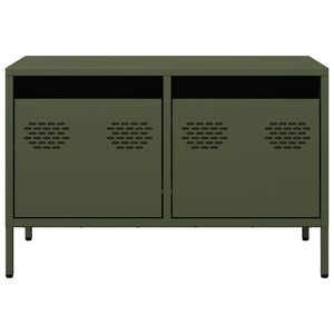 Tv-bänk olivgrön 68x39x43,5 cm kallvalsat stål