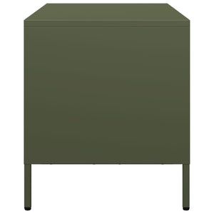 Tv-bänk olivgrön 68x39x43,5 cm kallvalsat stål