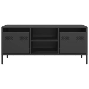 Tv-bänk svart 101,5x39x43,5 cm kallvalsat stål