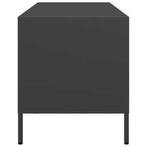 Tv-bänk svart 101,5x39x43,5 cm kallvalsat stål