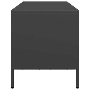 Tv-bänk svart 101,5x39x43,5 cm kallvalsat stål