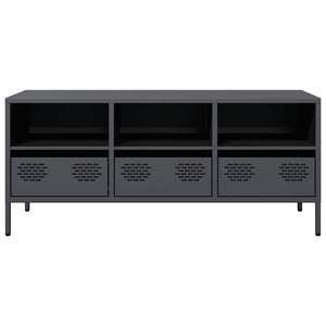 Tv-bänk antracit 101,5x39x43,5 cm kallvalsat stål