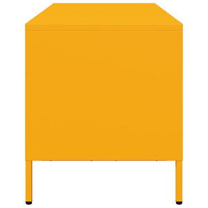Tv-bänk senapsgul 101,5x39x43,5 cm kallvalsat stål