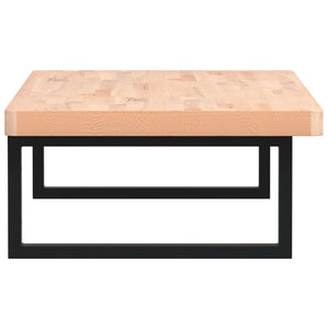 Väggmonterad handfatshylla stål och massiv bok