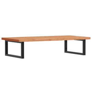 Väggmonterad handfatshylla stål och massiv bok