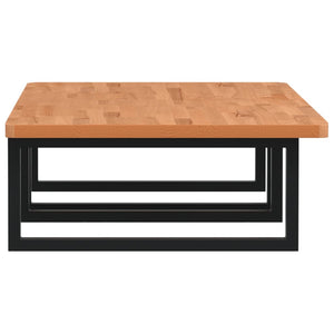 Väggmonterad handfatshylla stål och massiv bok