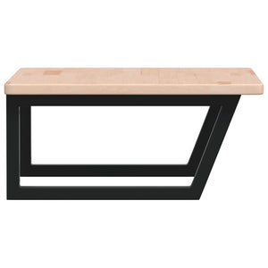 Väggmonterad handfatshylla stål och massiv ek