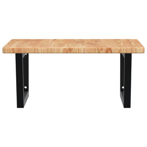 Väggmonterad handfatshylla stål och massiv ek