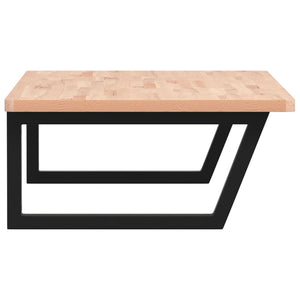 Väggmonterad handfatshylla stål och massiv bok