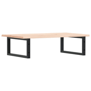 Väggmonterad handfatshylla stål och massiv ek