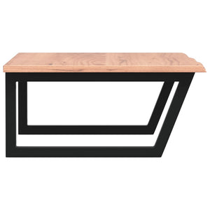 Väggmonterad handfatshylla stål och massiv ek