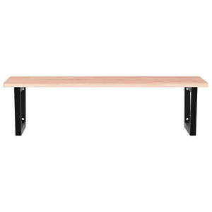 Väggmonterad handfatshylla stål och massiv ek