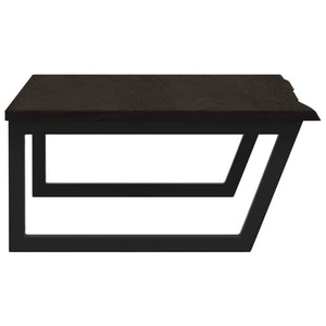 Väggmonterad handfatshylla stål och massiv ek