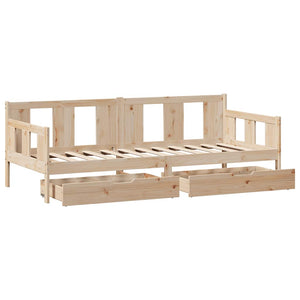 Dagbädd med lådor 90x190 cm massiv furu