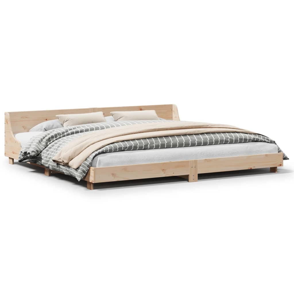 Sängram utan madrass 200x200 cm massiv furu