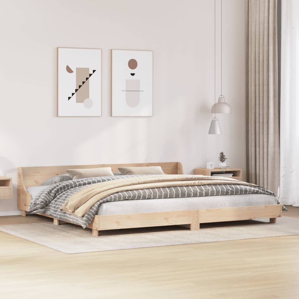 Sängram utan madrass 200x200 cm massiv furu