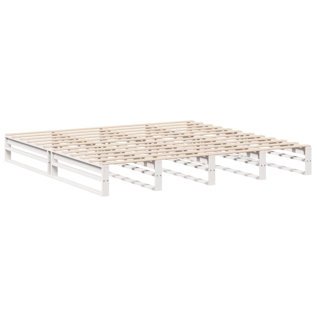 Sängram utan madrass vit 180x200 cm massiv furu