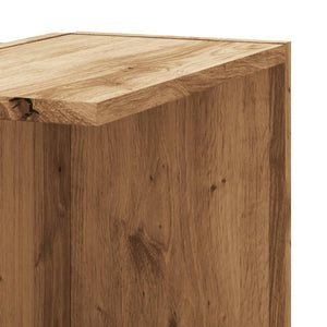 Vägghylla hörn ek 36,5x36,5x140 cm konstruerat trä