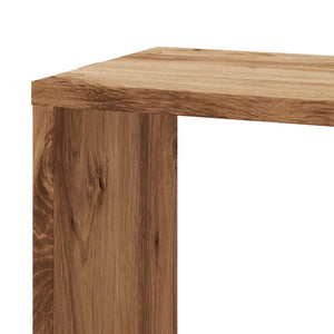 Vägghylla hörn ek 45x45x147 cm konstruerat trä