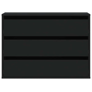 Byrå svart 80x41x58 cm konstruerat trä