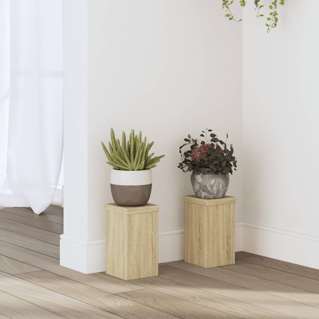 Växtställ 2 st Sonoma-ek 10 x 10 x 18 cm Konstruerat trä