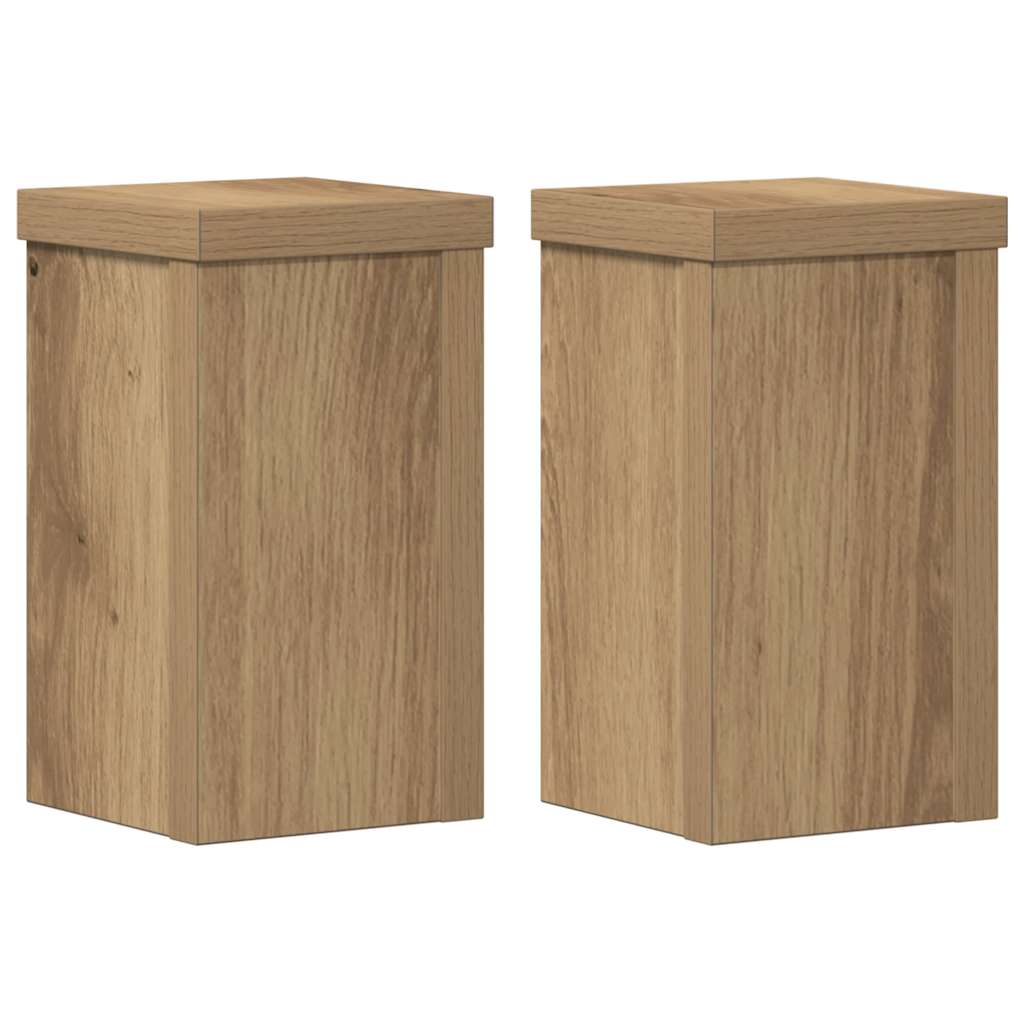 Växtställ 2 st Ek 10 x 10 x 18 cm Konstruerat trä