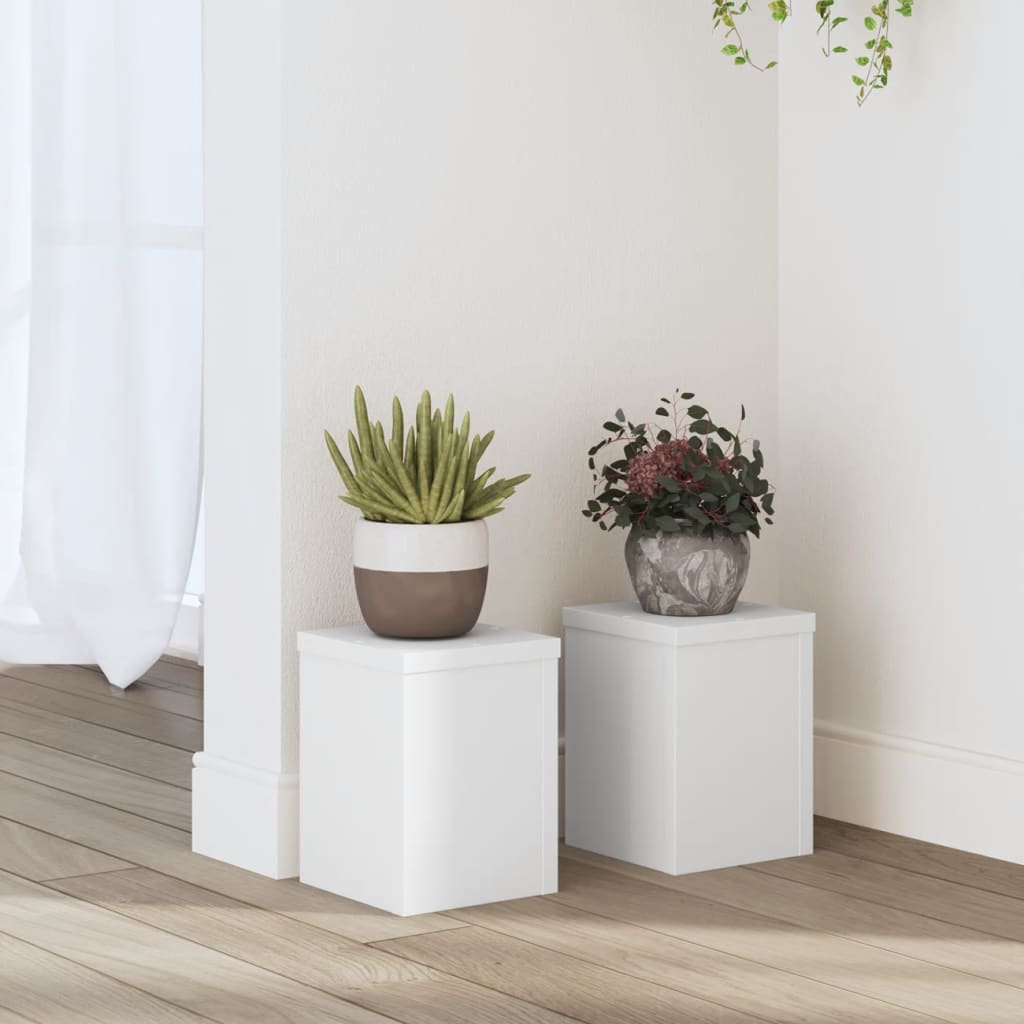 Växtställ 2 st Vit 15 x 15 x 20 cm Konstruerat trä
