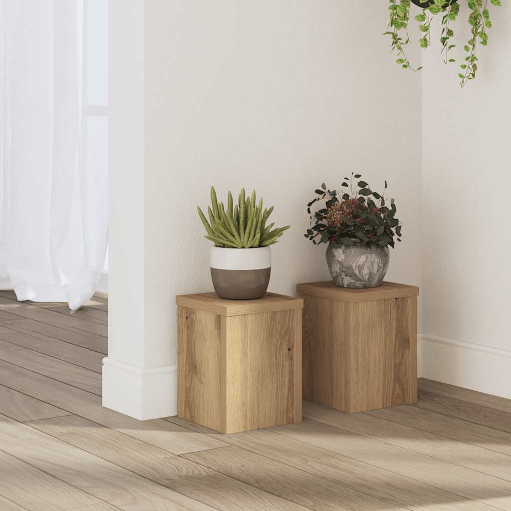 Växtställ 2 st ek 15x15x20 cm konstruerat trä