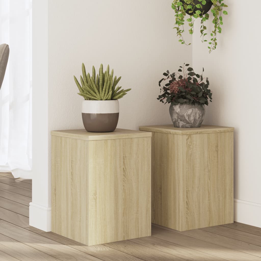 Växtställ 2 st Sonoma-ek 25 x 25 x 35 cm Konstruerat trä