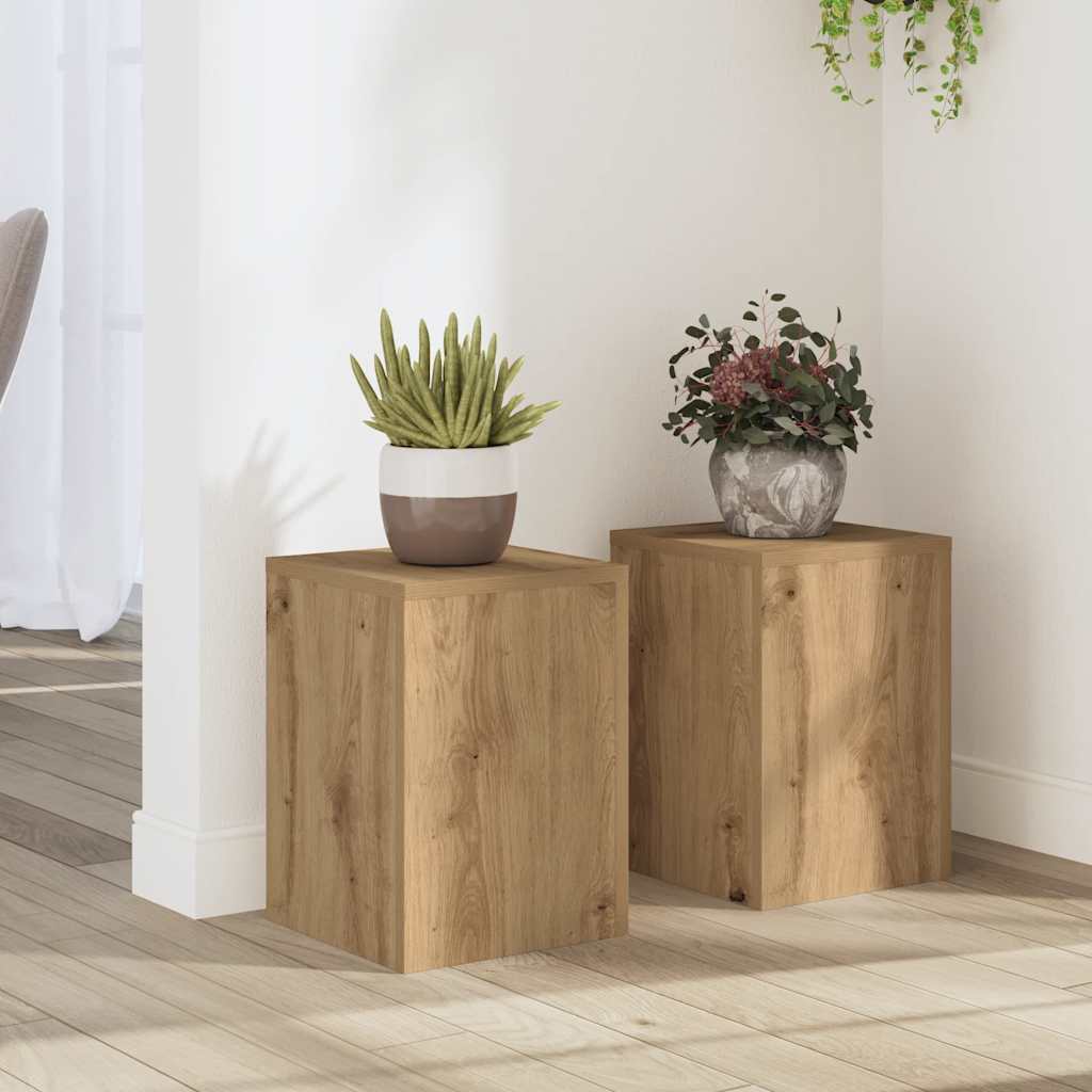 Växtställ 2 st Ek 25 x 25 x 35 cm Konstruerat trä