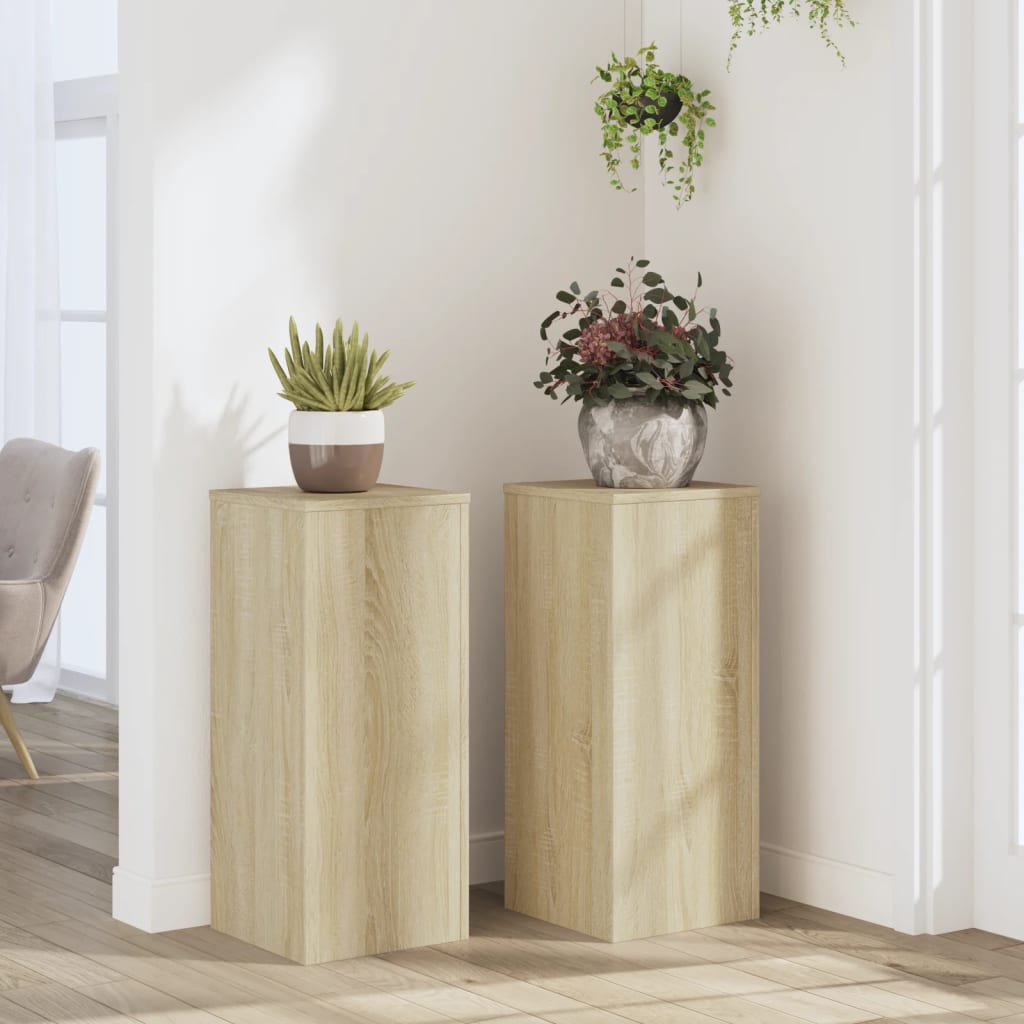 Växtställ 2 st Sonoma-ek 30 x 30 x 70 cm Konstruerat trä